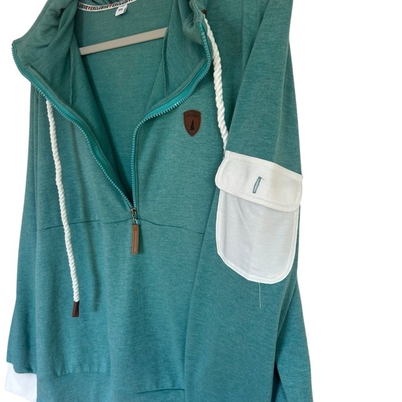 Wanakome Teal Half Zip Pullover Hoodie XXL Cozy Comfy - Picture 2 of 11